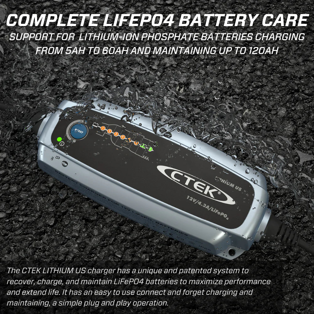 CTEK Lithium Charger for OE LiFePO4 Lithium Batteries (Porsche 992, McLaren, Mercedes, Audi, Lamborghini, Ferrari and more)