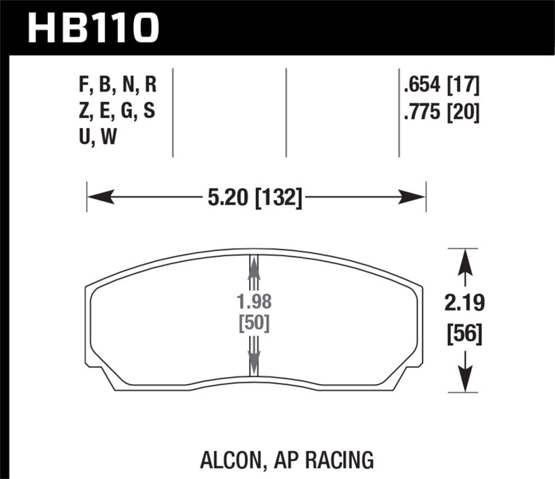 Hawk HPS 5.0 AP Racing w/ 0.654 Thickness Performance Street Brake Pads