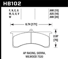 Load image into Gallery viewer, Hawk AP Racing 6 / Wilwood DTC-30 Brake Pads