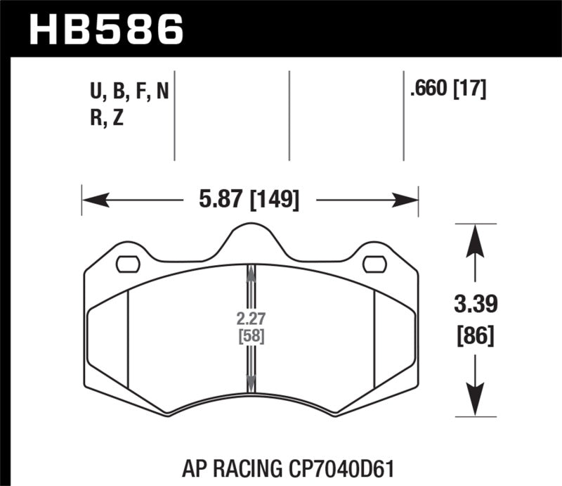 Hawk AP Racing CP7040 Performance Ceramic Street Brake Pads