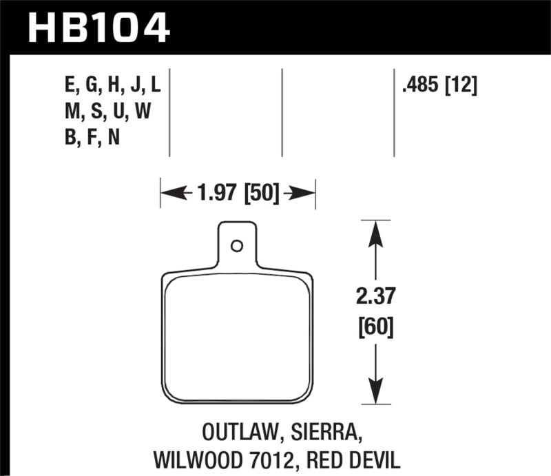 Hawk Sierra/Outlaw/Wilwood HP+ Street Brake Pads
