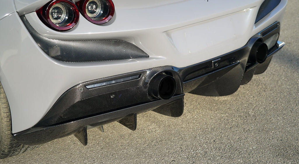 Novitec 3-Piece Rear Diffusor Air-Opening Visible Carbon Fiber Ferrari F8 Tributo | Spider 2020+